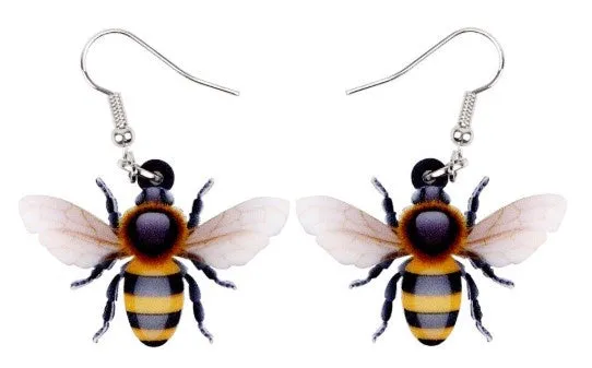 Bee Acrylic Hook Earrings