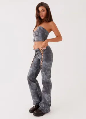 Better When I'm Dancing Lace Up Pants - Graphite Better When I'm Dancing Lace Up Pants - Graphite