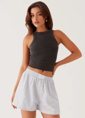 Brightwell Boxer Shorts - Blue Gingham Brightwell Boxer Shorts - Blue Gingham