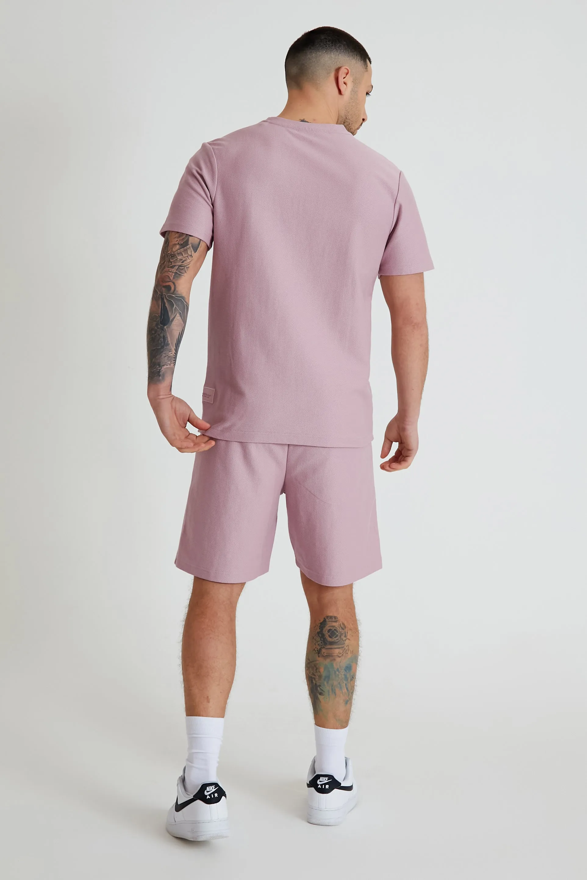 Hains textured drawstring shorts Mauve haze