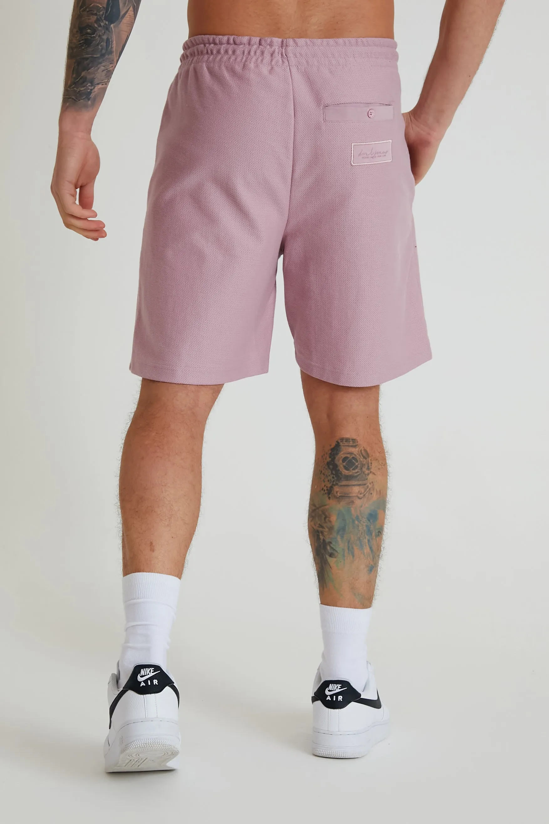 Hains textured drawstring shorts Mauve haze
