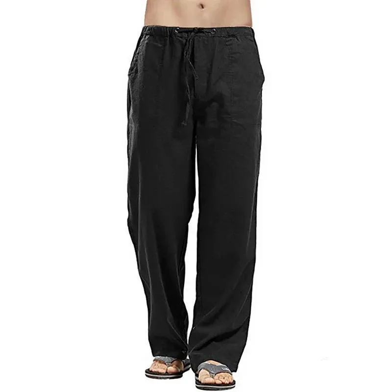 Men's Wide-Leg Linen Trousers
