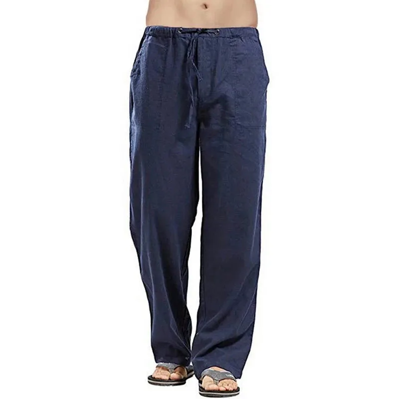 Men's Wide-Leg Linen Trousers