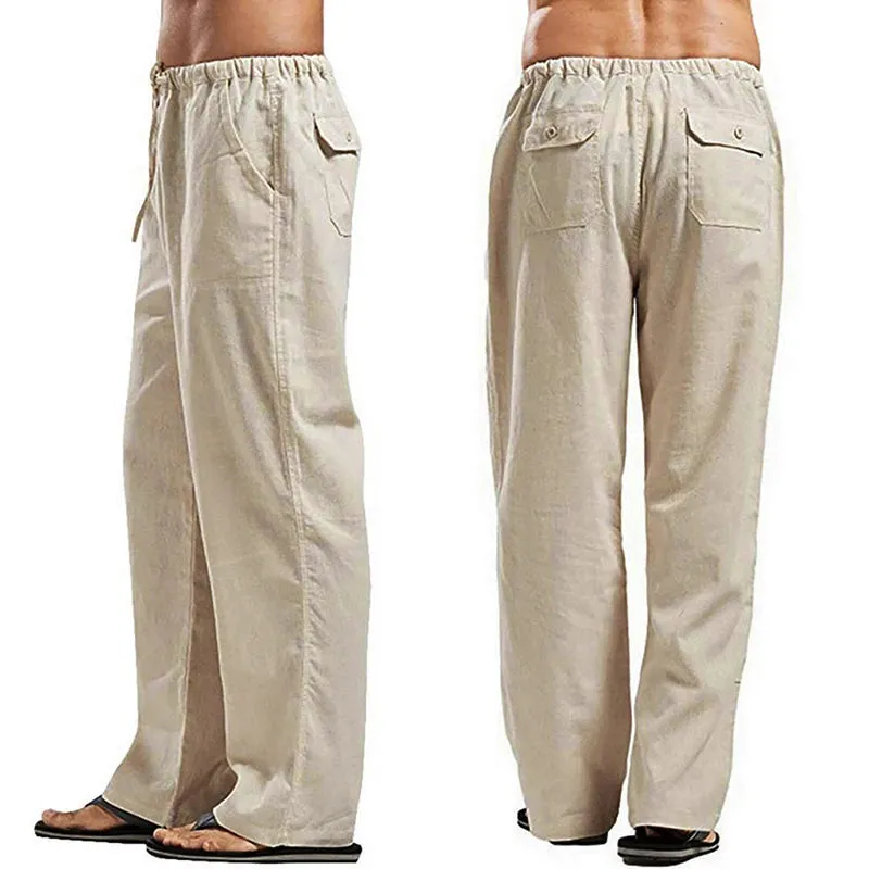 Men's Wide-Leg Linen Trousers
