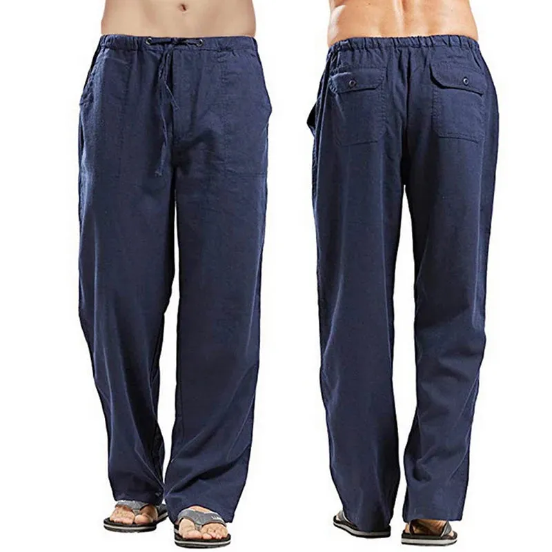 Men's Wide-Leg Linen Trousers