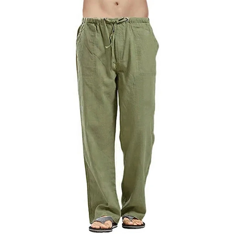 Men's Wide-Leg Linen Trousers