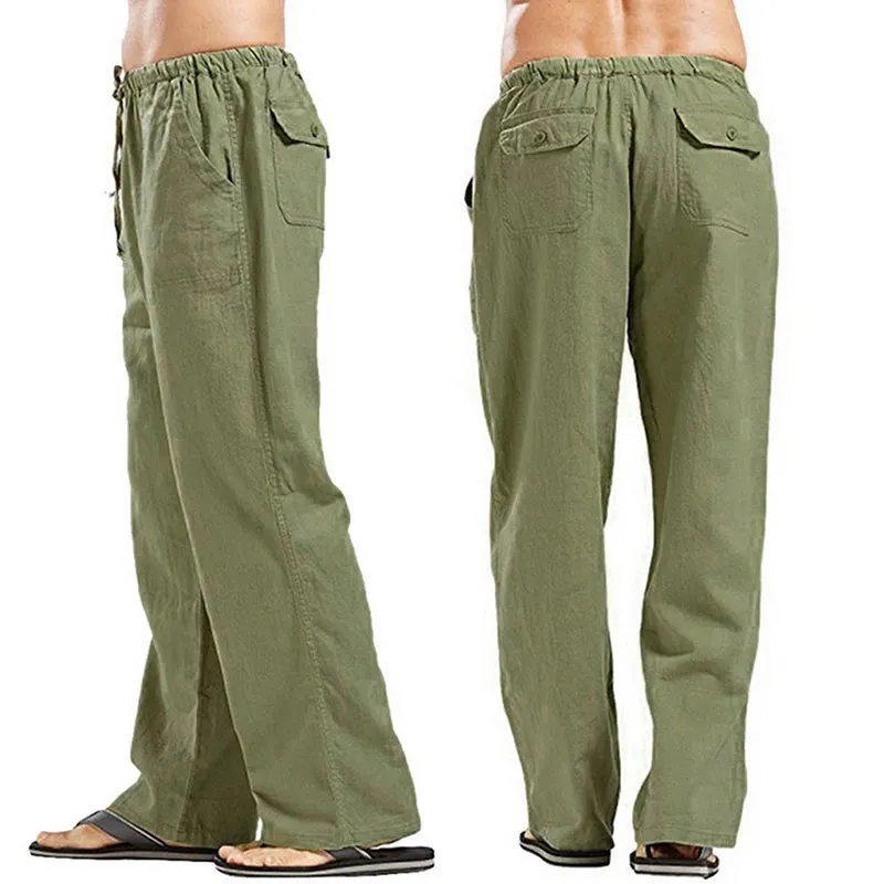 Men's Wide-Leg Linen Trousers