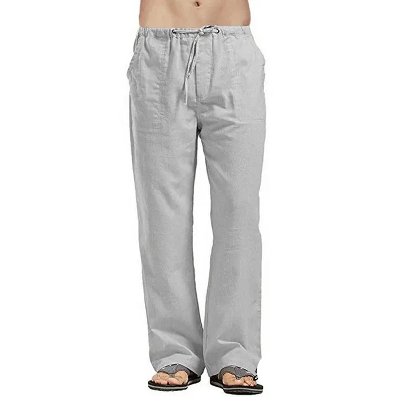 Men's Wide-Leg Linen Trousers