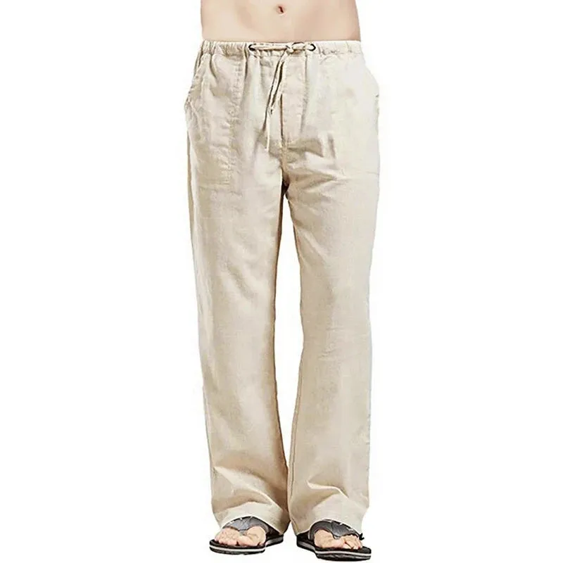 Men's Wide-Leg Linen Trousers