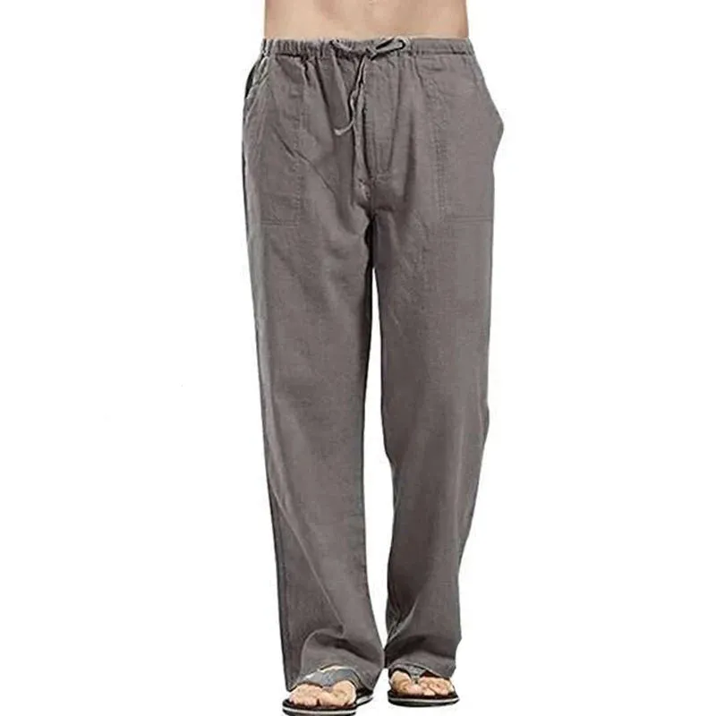 Men's Wide-Leg Linen Trousers