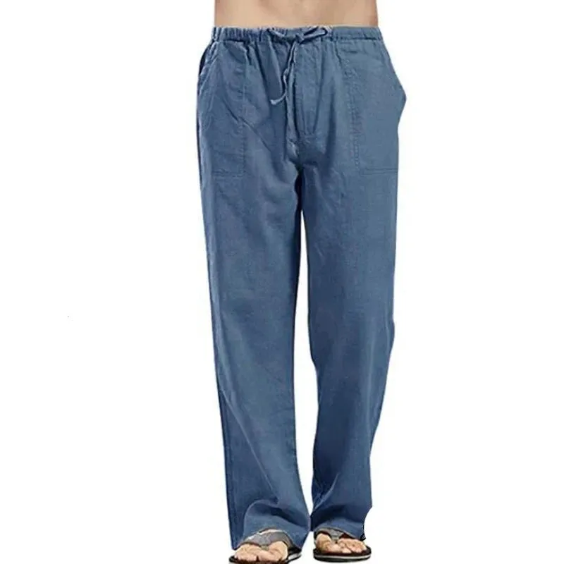 Men's Wide-Leg Linen Trousers