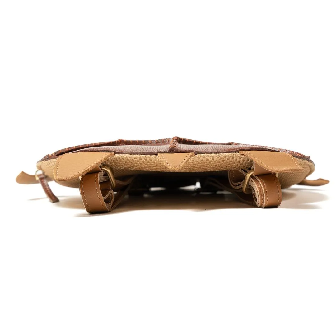 Oogway Turtle Backpack for Kids | Vegan Leather | Brown Color | Velvet Lining