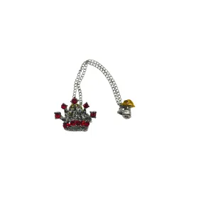 PAKISTANI BRAND LAPEL PIN FOR COAT - CRYSTAL CROWN BROOCH