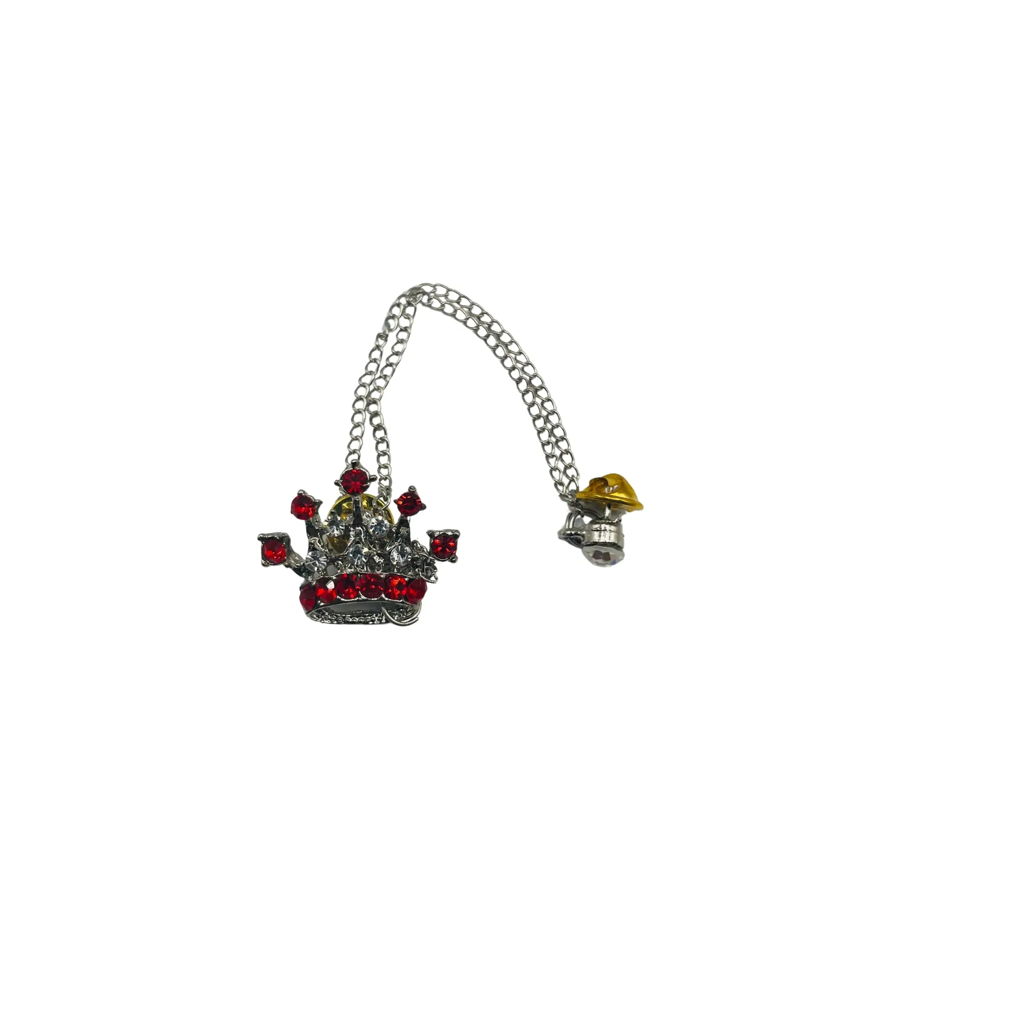 PAKISTANI BRAND LAPEL PIN FOR COAT - CRYSTAL CROWN BROOCH
