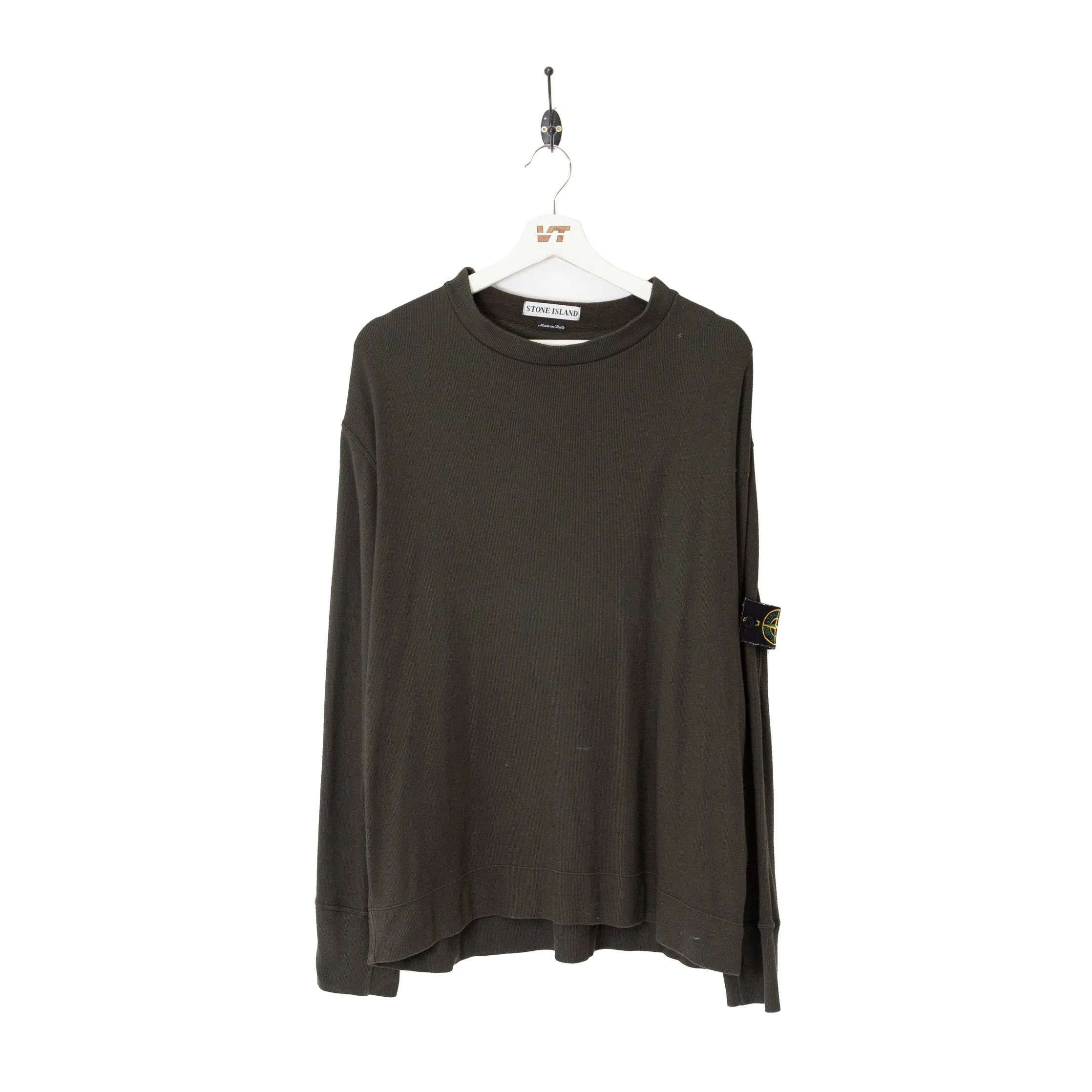 S/S 2000 Stone Island Green Ribbed Sweatshirt