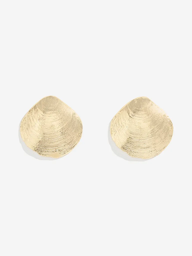 Westside Accessories Gold Shell Stud Earrings