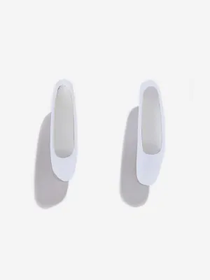 Westside Accessories Silver Puffy Hoops Earrings