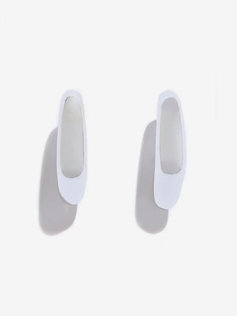 Westside Accessories Silver Puffy Hoops Earrings
